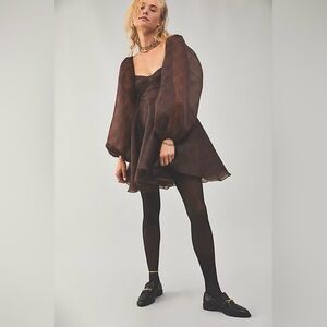 Free People Selkie puff long sleeve mini dress